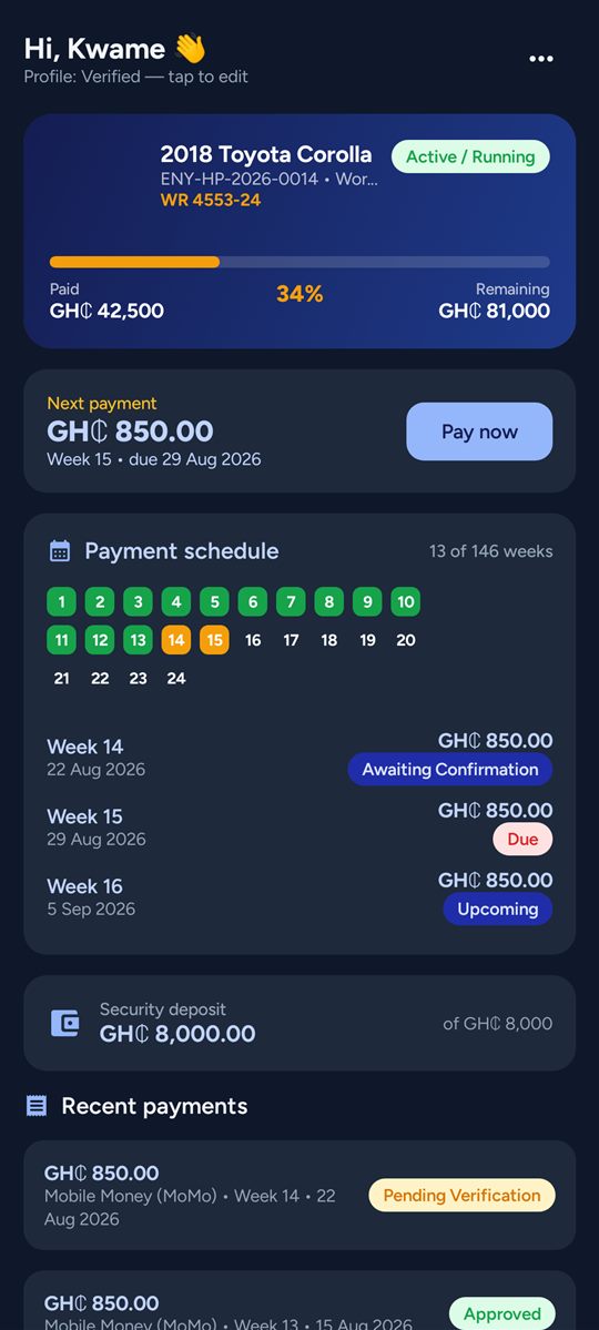 My Deal · dark — The same screen in dark mode